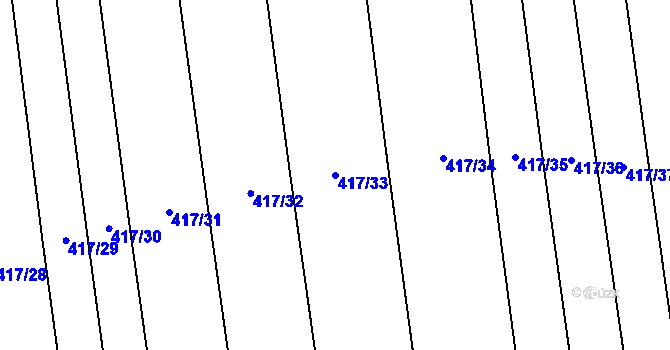 Parcela st. 417/33 v KÚ Kadov u Sněžného, Katastrální mapa