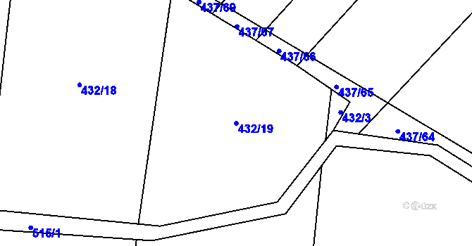 Parcela st. 432/19 v KÚ Kadov u Sněžného, Katastrální mapa