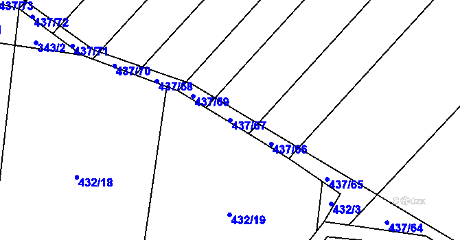 Parcela st. 437/67 v KÚ Kadov u Sněžného, Katastrální mapa
