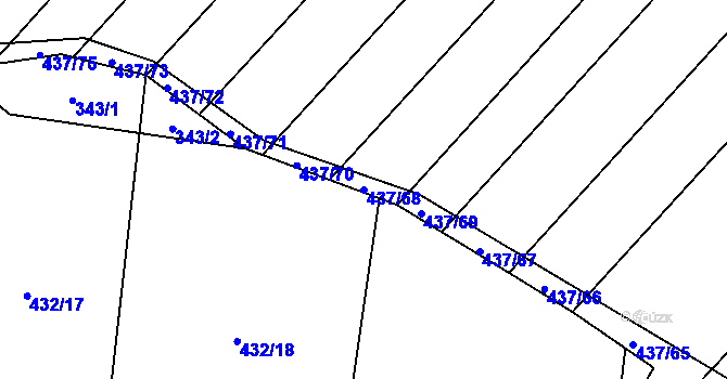 Parcela st. 437/68 v KÚ Kadov u Sněžného, Katastrální mapa