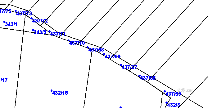 Parcela st. 437/69 v KÚ Kadov u Sněžného, Katastrální mapa