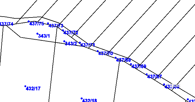 Parcela st. 437/70 v KÚ Kadov u Sněžného, Katastrální mapa