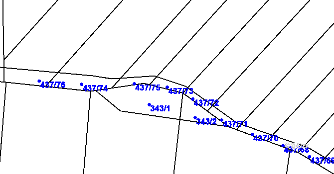 Parcela st. 437/73 v KÚ Kadov u Sněžného, Katastrální mapa