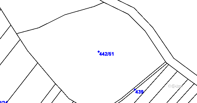 Parcela st. 442/51 v KÚ Kadov u Sněžného, Katastrální mapa