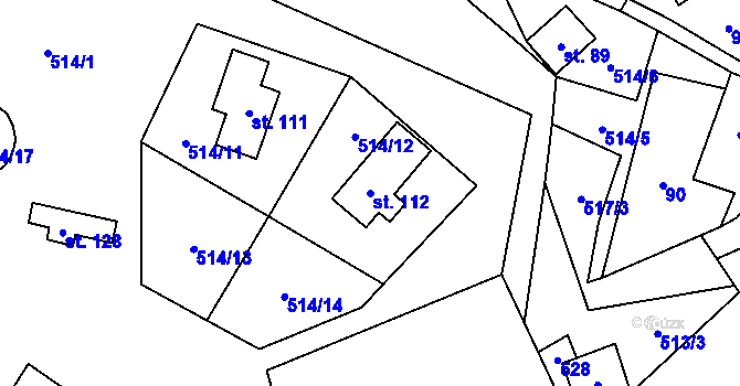 Parcela st. 112 v KÚ Kadov u Sněžného, Katastrální mapa