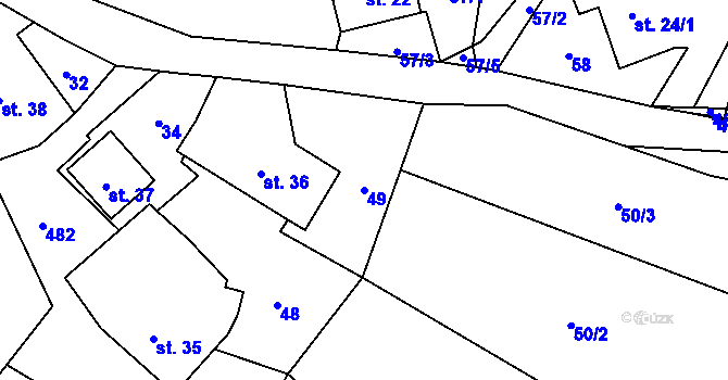 Parcela st. 49 v KÚ Kadov u Sněžného, Katastrální mapa