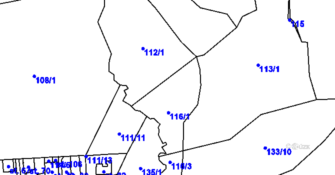 Parcela st. 116 v KÚ Kadov u Sněžného, Katastrální mapa
