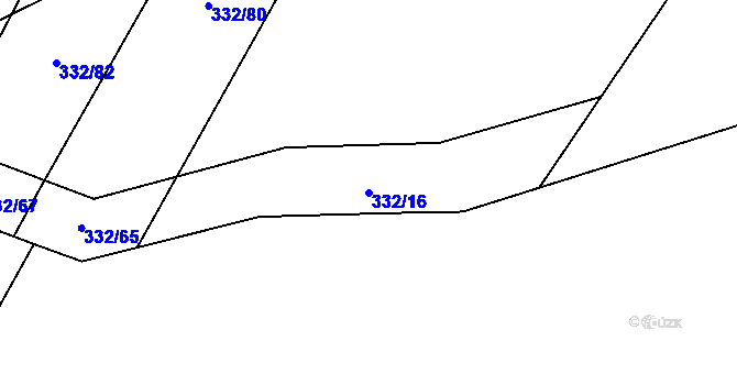 Parcela st. 332/16 v KÚ Kadov u Sněžného, Katastrální mapa