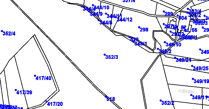 Parcela st. 352/3 v KÚ Kadov u Sněžného, Katastrální mapa
