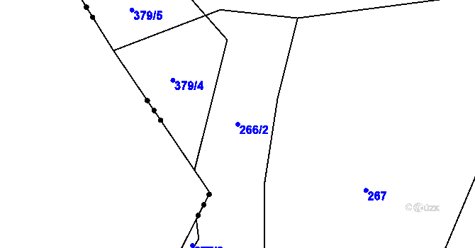 Parcela st. 266/2 v KÚ Krátká, Katastrální mapa