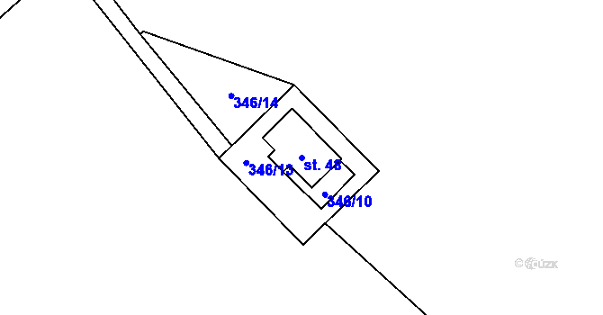 Parcela st. 48 v KÚ Samotín, Katastrální mapa