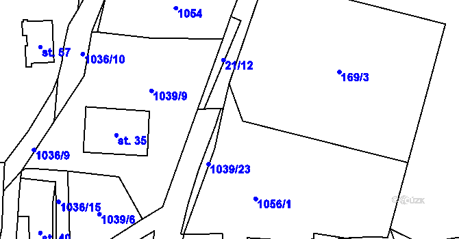 Parcela st. 1039/19 v KÚ Kladenské Rovné, Katastrální mapa