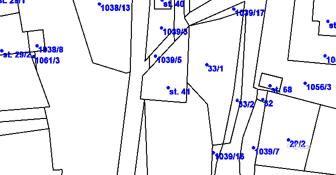 Parcela st. 41 v KÚ Kladenské Rovné, Katastrální mapa