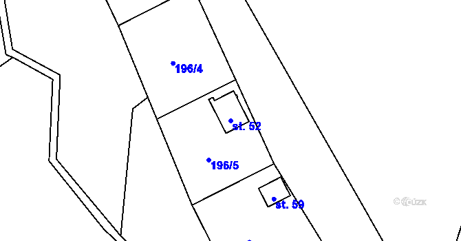 Parcela st. 52 v KÚ Kladenské Rovné, Katastrální mapa