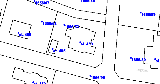 Parcela st. 459 v KÚ Kladné, Katastrální mapa