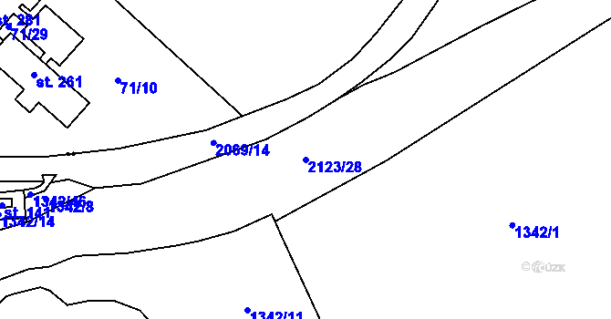 Parcela st. 2123/28 v KÚ Kladné, Katastrální mapa