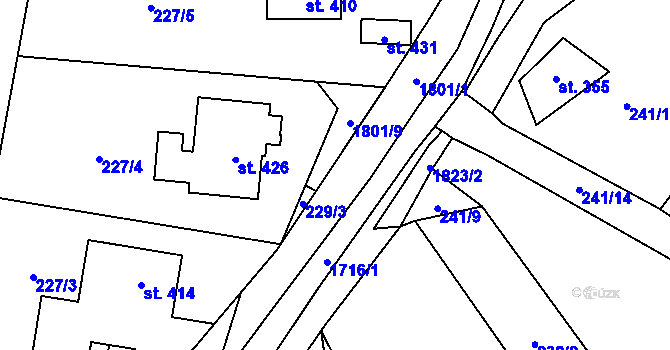 Parcela st. 229/1 v KÚ Křenov u Kájova, Katastrální mapa