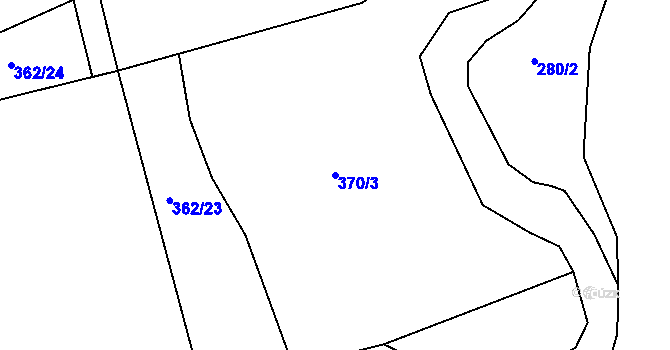 Parcela st. 370/3 v KÚ Křenov u Kájova, Katastrální mapa