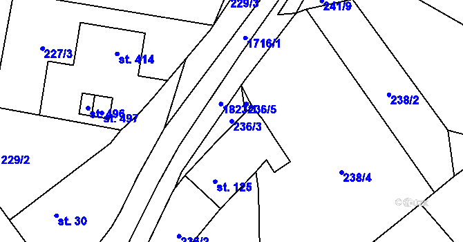 Parcela st. 236/3 v KÚ Křenov u Kájova, Katastrální mapa
