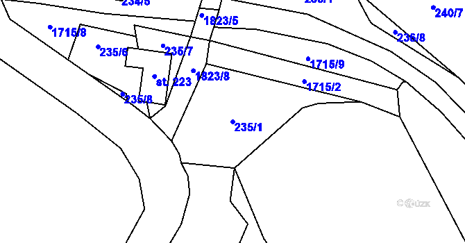 Parcela st. 235/1 v KÚ Křenov u Kájova, Katastrální mapa
