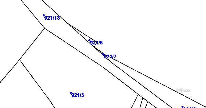 Parcela st. 921/7 v KÚ Křenov u Kájova, Katastrální mapa