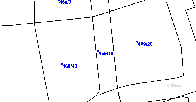 Parcela st. 469/48 v KÚ Křenov u Kájova, Katastrální mapa
