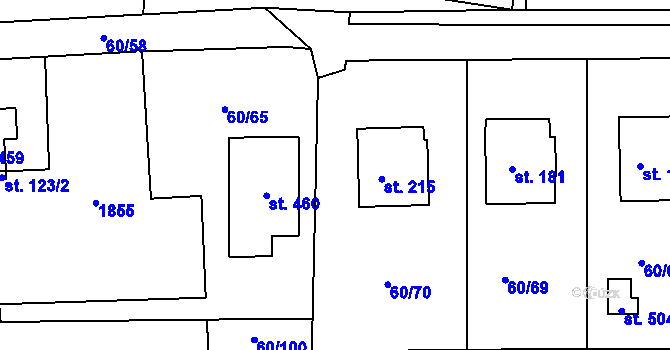 Parcela st. 60/88 v KÚ Křenov u Kájova, Katastrální mapa