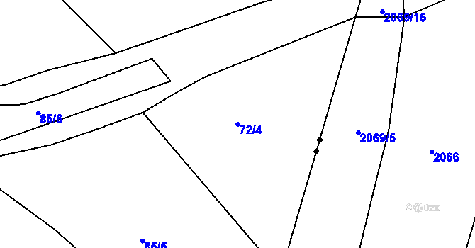 Parcela st. 72/4 v KÚ Křenov u Kájova, Katastrální mapa