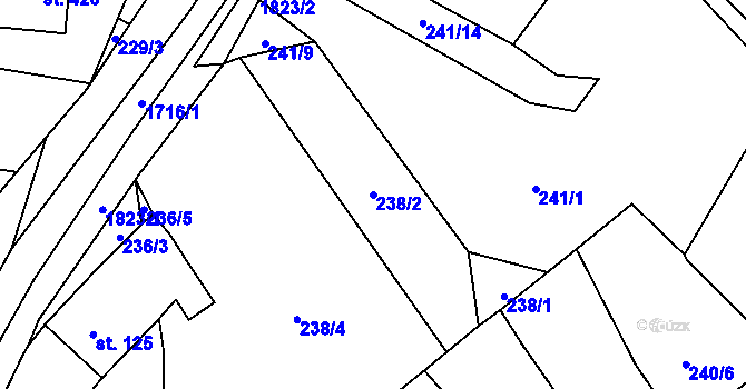 Parcela st. 238/2 v KÚ Křenov u Kájova, Katastrální mapa