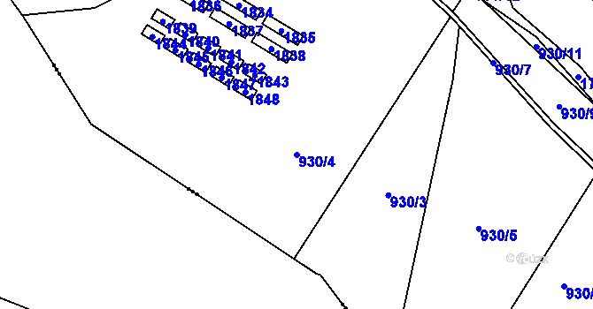 Parcela st. 930/4 v KÚ Křenov u Kájova, Katastrální mapa