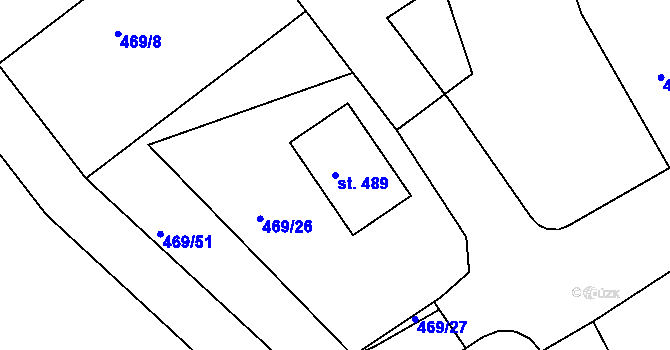 Parcela st. 489 v KÚ Křenov u Kájova, Katastrální mapa