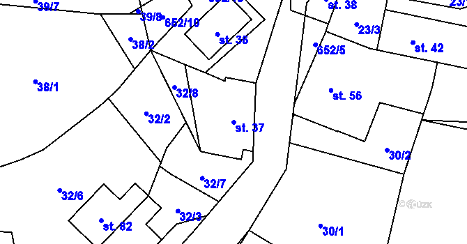 Parcela st. 37 v KÚ Kal, Katastrální mapa
