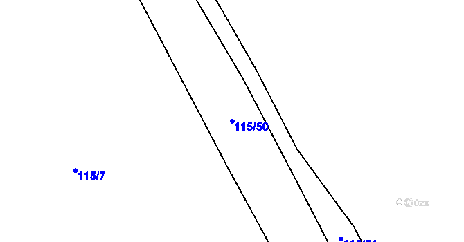 Parcela st. 115/50 v KÚ Kal, Katastrální mapa
