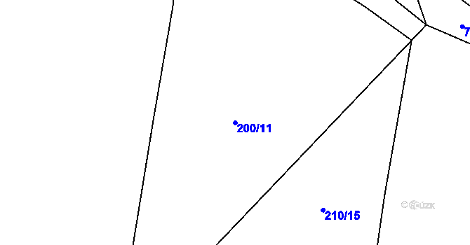 Parcela st. 200/11 v KÚ Kal, Katastrální mapa