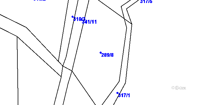 Parcela st. 289/8 v KÚ Kal, Katastrální mapa