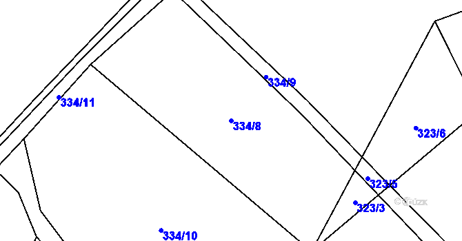 Parcela st. 334/8 v KÚ Kal, Katastrální mapa