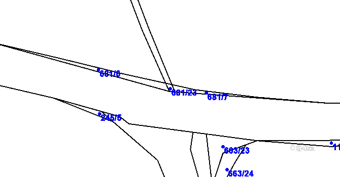 Parcela st. 681/23 v KÚ Kal, Katastrální mapa