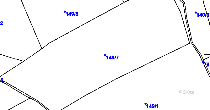 Parcela st. 149/7 v KÚ Kalek, Katastrální mapa