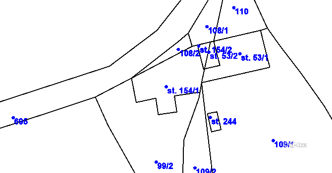 Parcela st. 154/1 v KÚ Kalek, Katastrální mapa