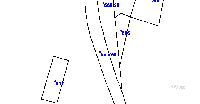 Parcela st. 565/24 v KÚ Kalek, Katastrální mapa