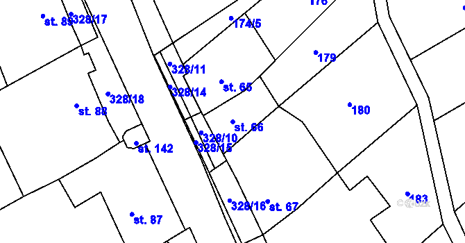 Parcela st. 66 v KÚ Načetín u Kalku, Katastrální mapa
