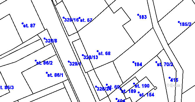 Parcela st. 68 v KÚ Načetín u Kalku, Katastrální mapa