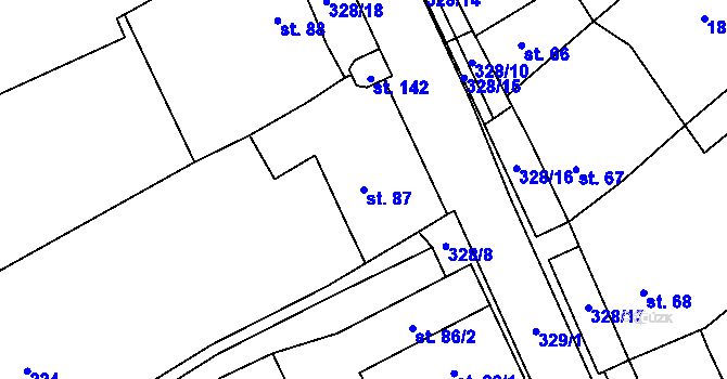 Parcela st. 87 v KÚ Načetín u Kalku, Katastrální mapa