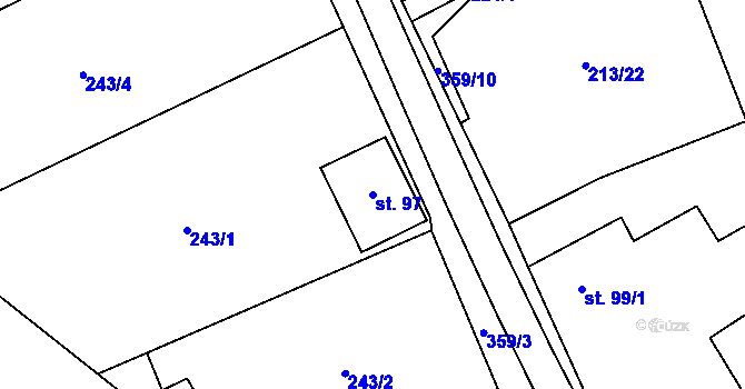 Parcela st. 97 v KÚ Načetín u Kalku, Katastrální mapa