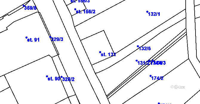 Parcela st. 131 v KÚ Načetín u Kalku, Katastrální mapa