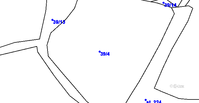 Parcela st. 39/4 v KÚ Načetín u Kalku, Katastrální mapa