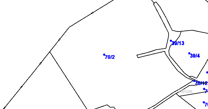 Parcela st. 70/2 v KÚ Načetín u Kalku, Katastrální mapa