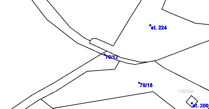 Parcela st. 70/12 v KÚ Načetín u Kalku, Katastrální mapa