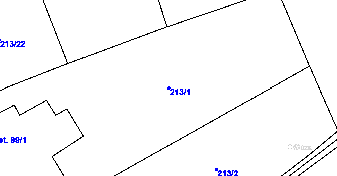 Parcela st. 213/1 v KÚ Načetín u Kalku, Katastrální mapa