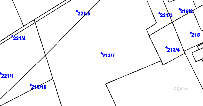 Parcela st. 213/7 v KÚ Načetín u Kalku, Katastrální mapa